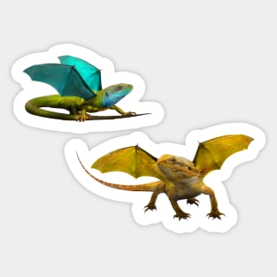 Yellow and Blue Dragon Sticker